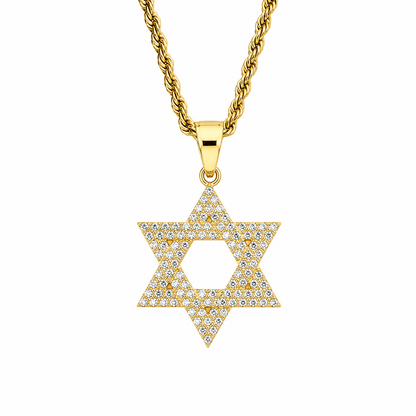 מגן דוד 'יהלום המלך' בצבע זהב