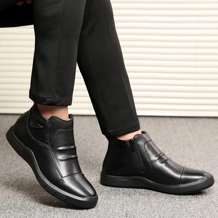 מגפי עור "פרנצ'סקו" עם פרווה לחורף - נעלי אביגיל