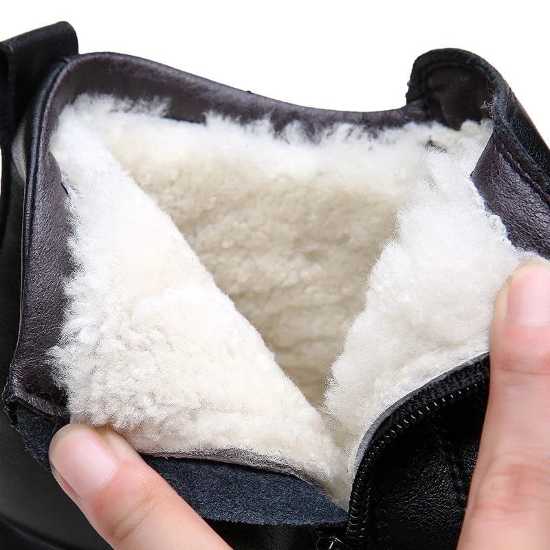 מגפי עור "פרנצ'סקו" עם פרווה לחורף - נעלי אביגיל