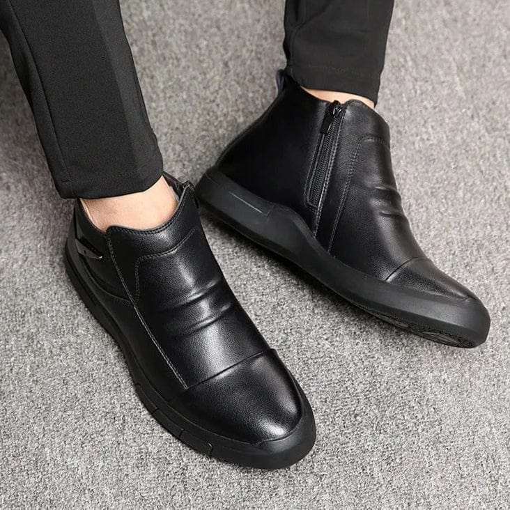 מגפי עור "פרנצ'סקו" עם פרווה לחורף - נעלי אביגיל