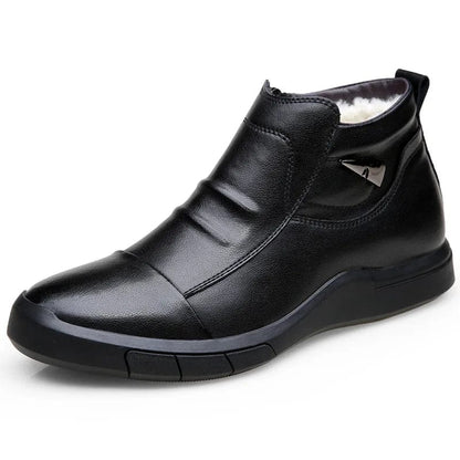 מגפי עור "פרנצ'סקו" עם פרווה לחורף - נעלי אביגיל שחור / 38