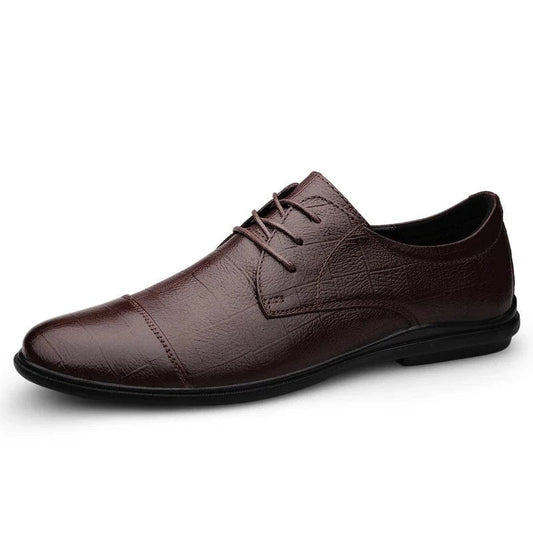 נעלי עור "פאולו" לחתן בעיצוב איטלקי מודרני - נעלי אביגיל חום / 37