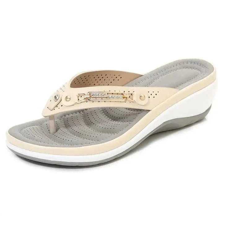 נעלי קיץ אצבע "אולין" מעוצבות - נעלי אביגיל בז' / 35