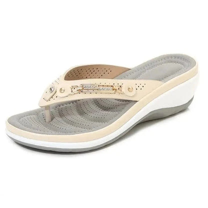 נעלי קיץ אצבע "אולין" מעוצבות - נעלי אביגיל בז' / 35