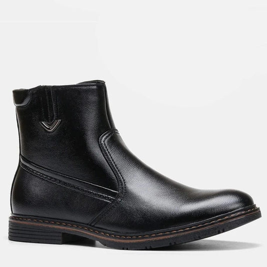 מגפוני "רובר" עיצוב איטלקי מודרני עם רוכסן צד - נעלי אביגיל שחור / 40