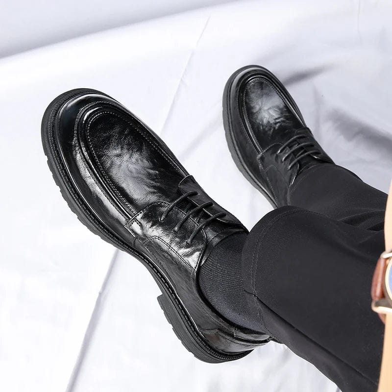 נעלי עור "אוסקר לוק" סוליה עבה עיצוב בריטי - נעלי אביגיל