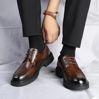 נעלי עור "אוסקר לוק" סוליה עבה עיצוב בריטי - נעלי אביגיל