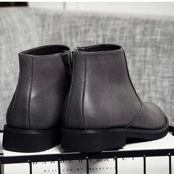 מגף עור בסגנון בריטי אותנטי - נעלי אביגיל