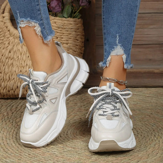 נעלי ספורט "סטפן מייק" מאווררות סוליה עבה - נעלי אביגיל בז' / 36