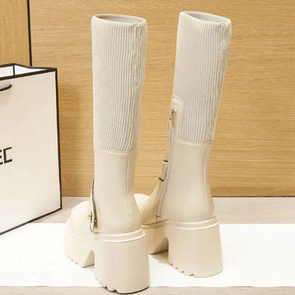 מגפי גרב פלטפורמה "אליס" גבוהות - נעלי אביגיל