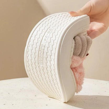 נעלי בית כותנה בעיצוב משובץ עם סוליה רכה - נעלי אביגיל