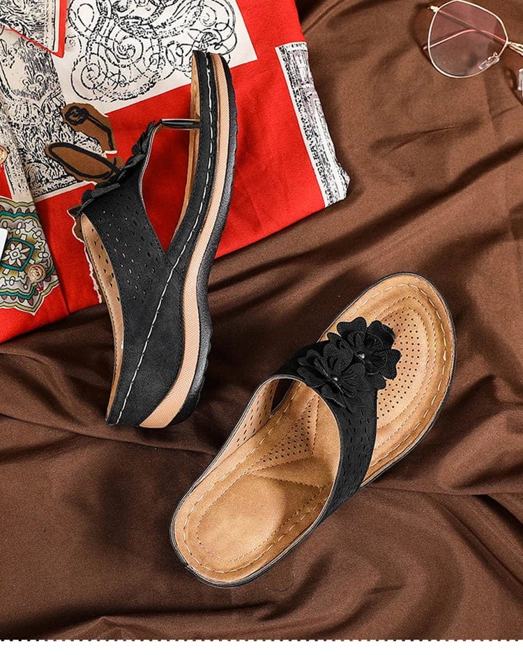 נעלי אצבע "פלורנס" בעיצוב פרחוני - נעלי אביגיל