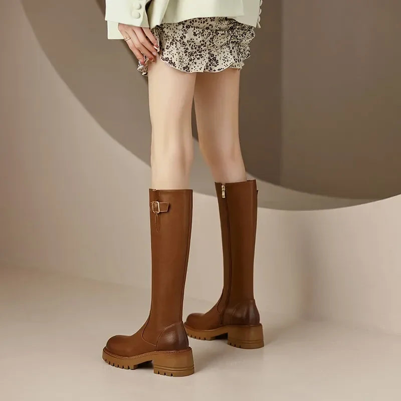 מגפי ברך "רפאל ברונו" גבוהות - נעלי אביגיל