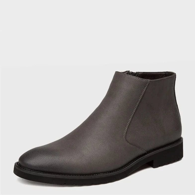 מגף עור בסגנון בריטי אותנטי - נעלי אביגיל אפור / 38