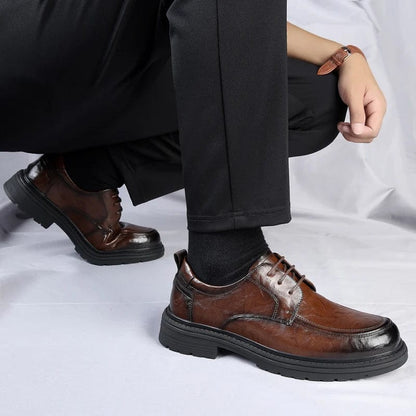 נעלי עור "אוסקר לוק" סוליה עבה עיצוב בריטי - נעלי אביגיל