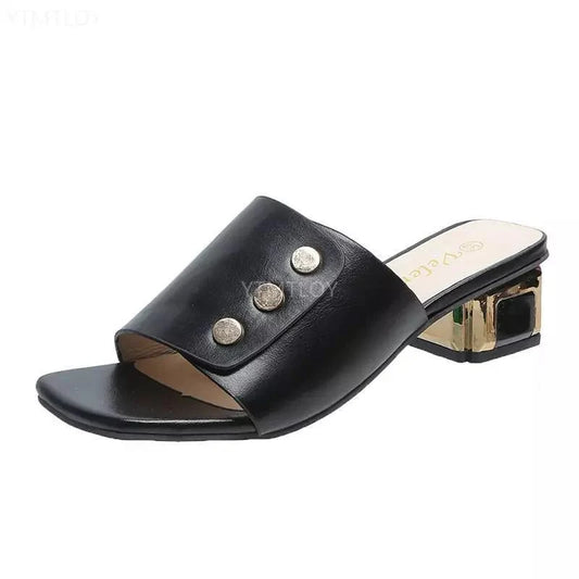 כפכפי עקב "ולרי" במבחר צבעים - נעלי אביגיל שחור / 36