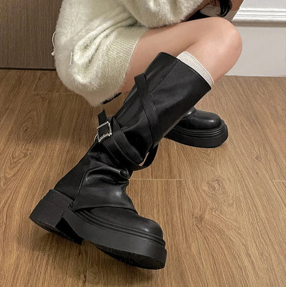 מגף וינטג' 'Solmes' דמוי עור