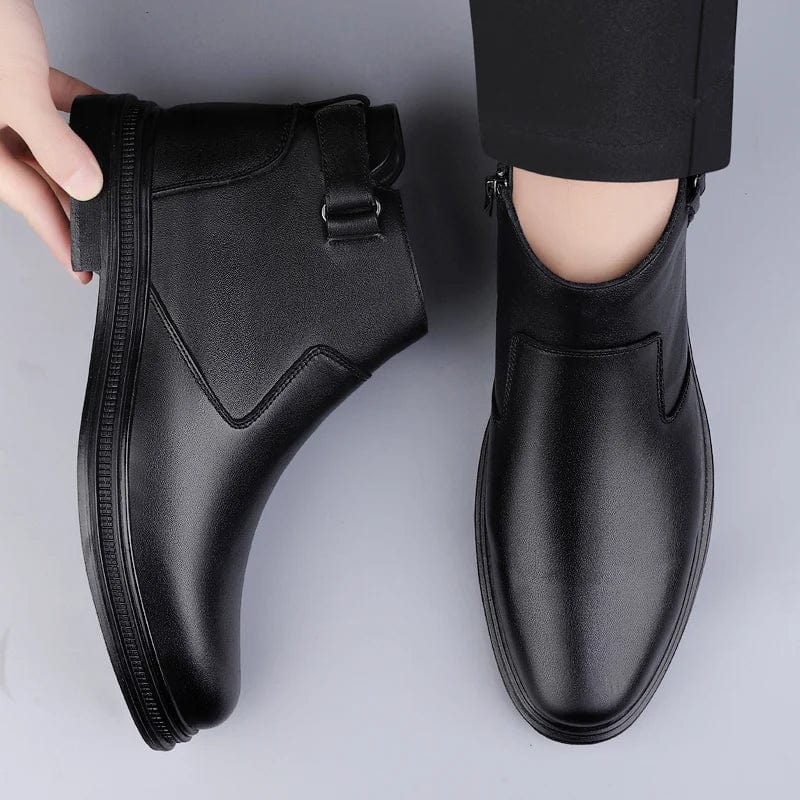 מגפי "פאולה" בסגנון בריטי מודרני עם אבזם ורוכסן - נעלי אביגיל