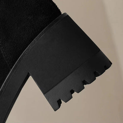 מגפי עקב זמש "לורן" גבוהות - נעלי אביגיל