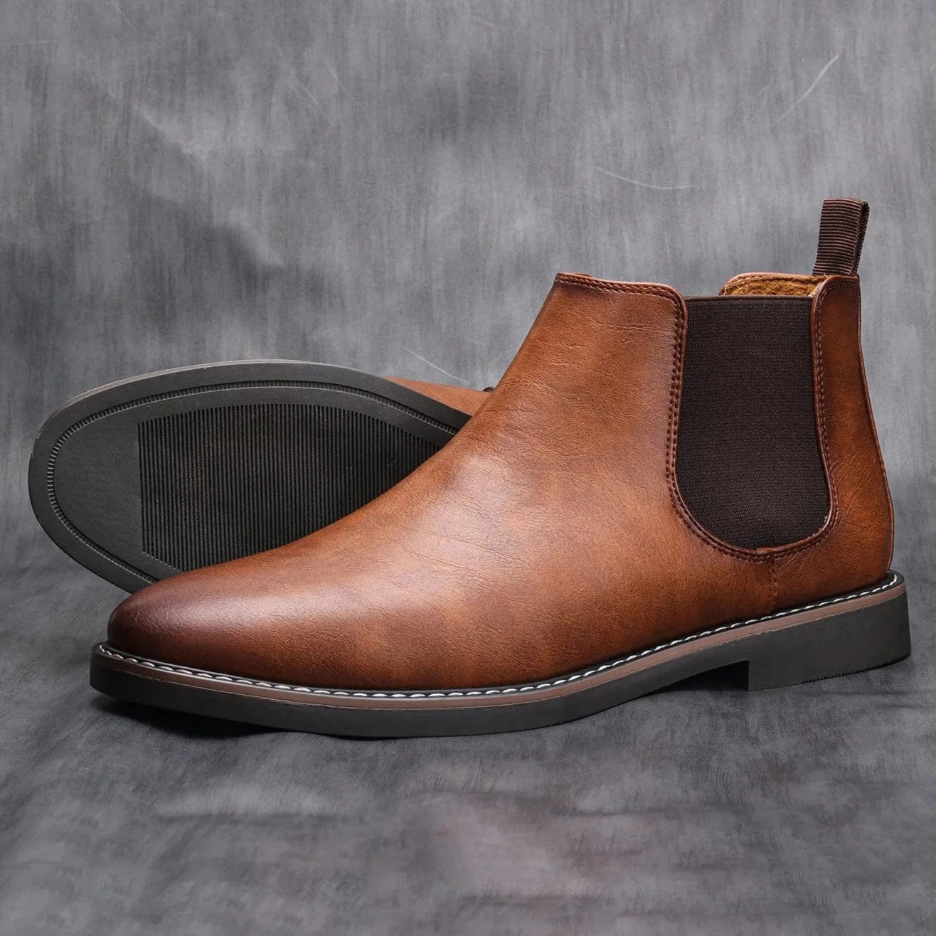 מגפי צ'לסי עיצוב בריטי רטרו אותנטי דמוי עור - נעלי אביגיל