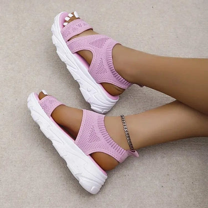 סנדלי "GLAD" מעוצבות עם סוליה עבה - נעלי אביגיל ורוד / 35