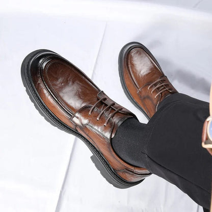 נעלי עור "אוסקר לוק" סוליה עבה עיצוב בריטי - נעלי אביגיל