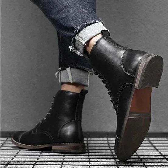 נעלי עור "מרטין" בעיצוב רטרו איטלקי - נעלי אביגיל