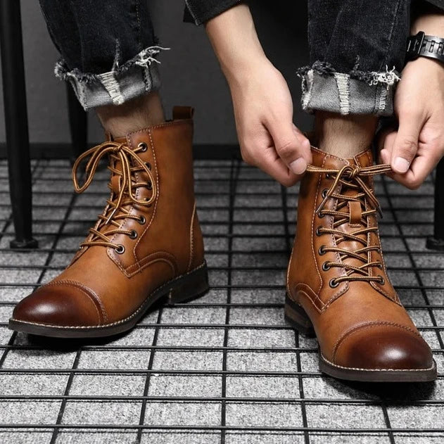 נעלי עור "מרטין" בעיצוב רטרו איטלקי - נעלי אביגיל