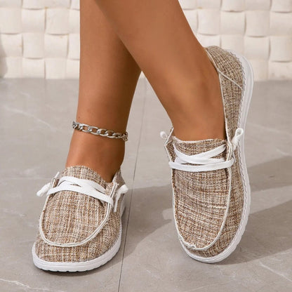 נעלי "קאנבה" מעוצבות סוליה שטוחה - נעלי אביגיל בז' / 35