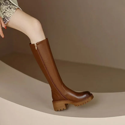 מגפי ברך "רפאל ברונו" גבוהות - נעלי אביגיל חום / 35