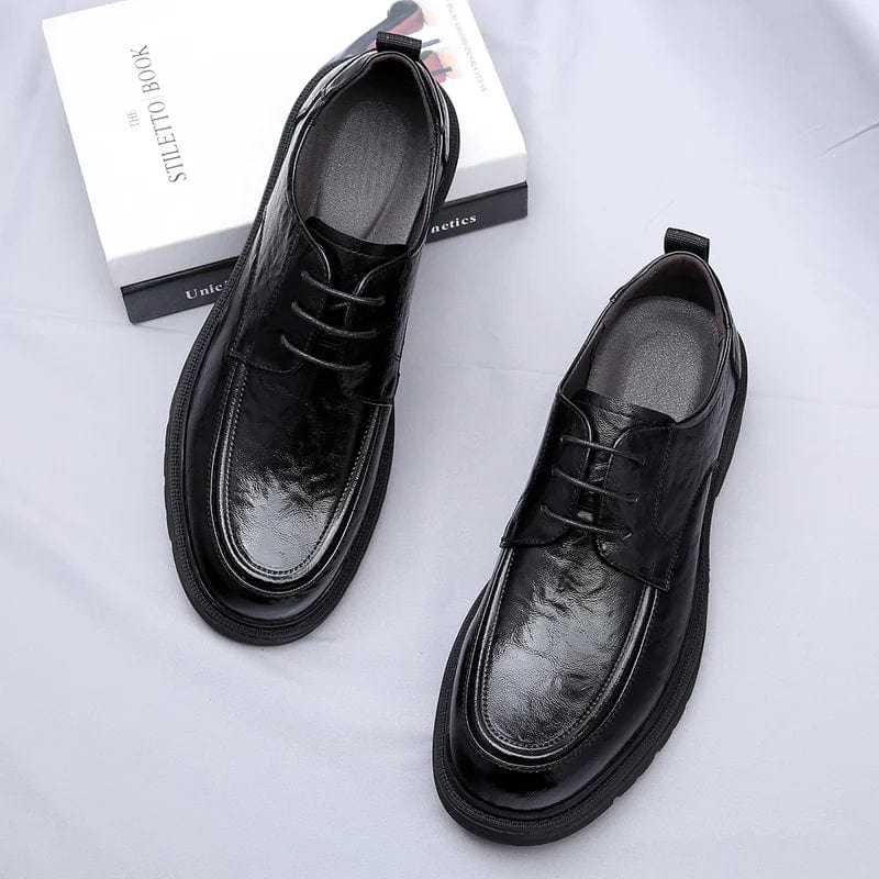 נעלי עור "אוסקר לוק" סוליה עבה עיצוב בריטי - נעלי אביגיל