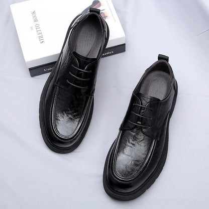 נעלי עור "אוסקר לוק" סוליה עבה עיצוב בריטי - נעלי אביגיל