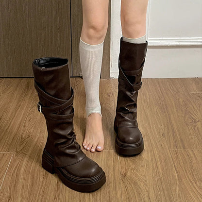 מגף וינטג' 'Solmes' דמוי עור