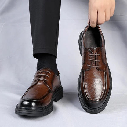 נעלי עור "אוסקר לוק" סוליה עבה עיצוב בריטי - נעלי אביגיל