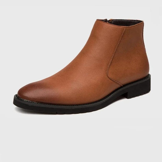 מגף עור בסגנון בריטי אותנטי - נעלי אביגיל חום / 38