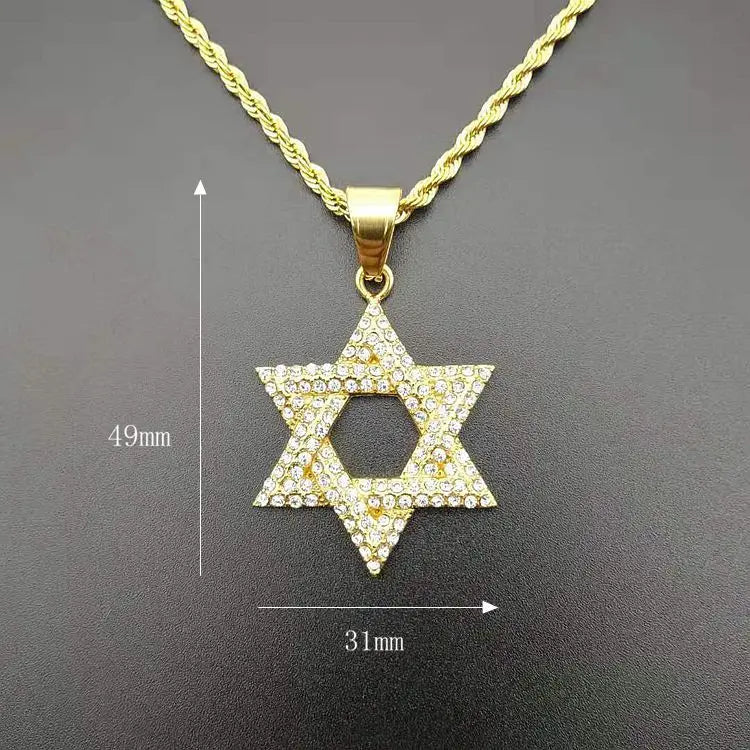 מגן דוד 'יהלום המלך' בצבע זהב