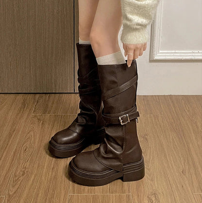 מגף וינטג' 'Solmes' דמוי עור