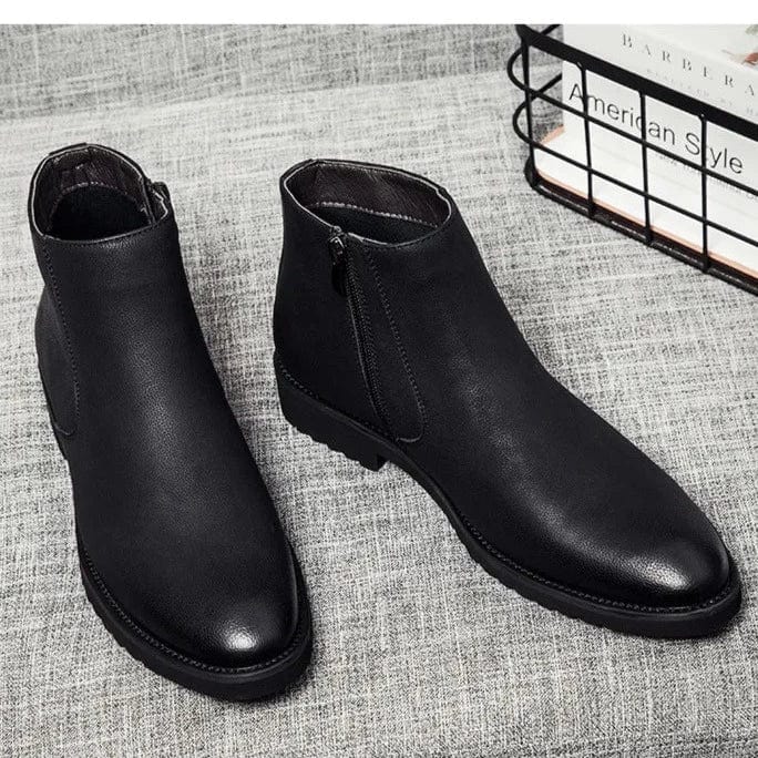 מגף עור בסגנון בריטי אותנטי - נעלי אביגיל