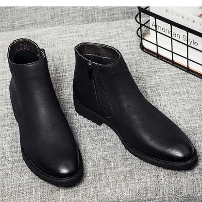 מגף עור בסגנון בריטי אותנטי - נעלי אביגיל