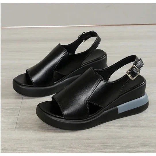 סנדלי פלטפורמה "לורן" דמוי עור איכותי