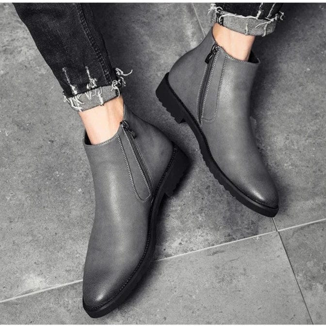 מגף עור בסגנון בריטי אותנטי - נעלי אביגיל