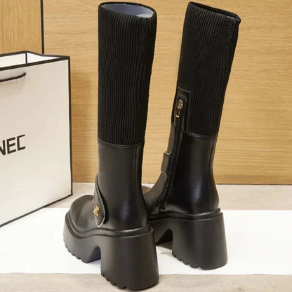 מגפי גרב פלטפורמה "אליס" גבוהות - נעלי אביגיל