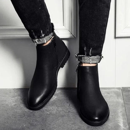 מגף עור בסגנון בריטי אותנטי - נעלי אביגיל