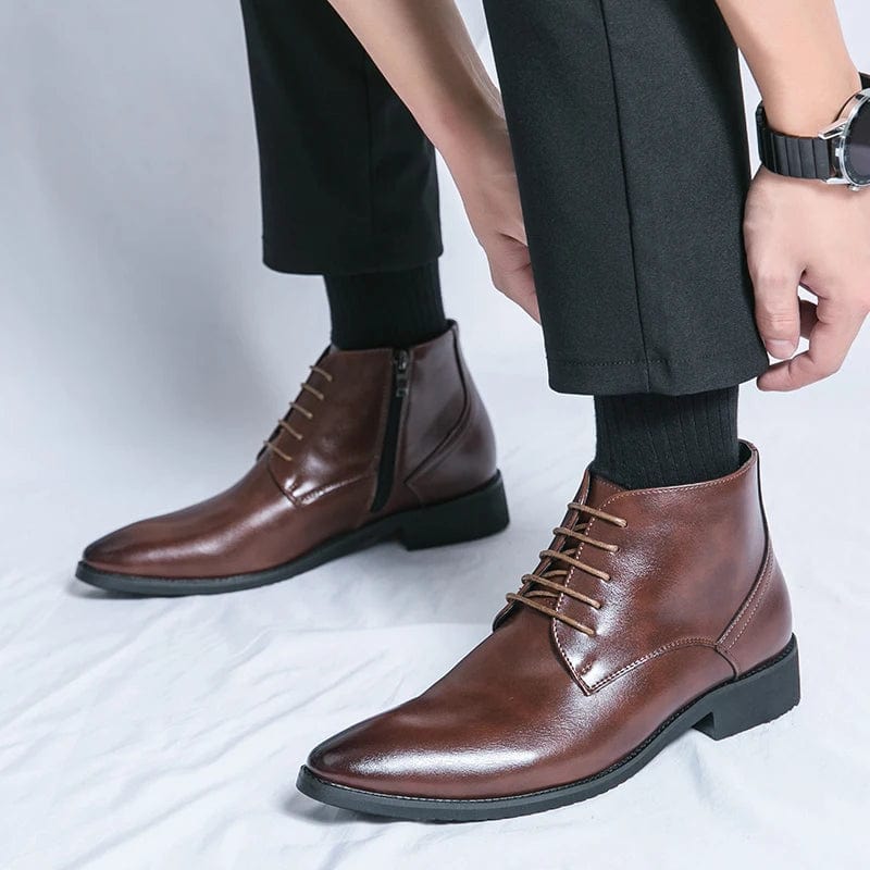 מגפי קרסול "אוסקר" וינטג' בעיצוב בריטי מודרני - נעלי אביגיל