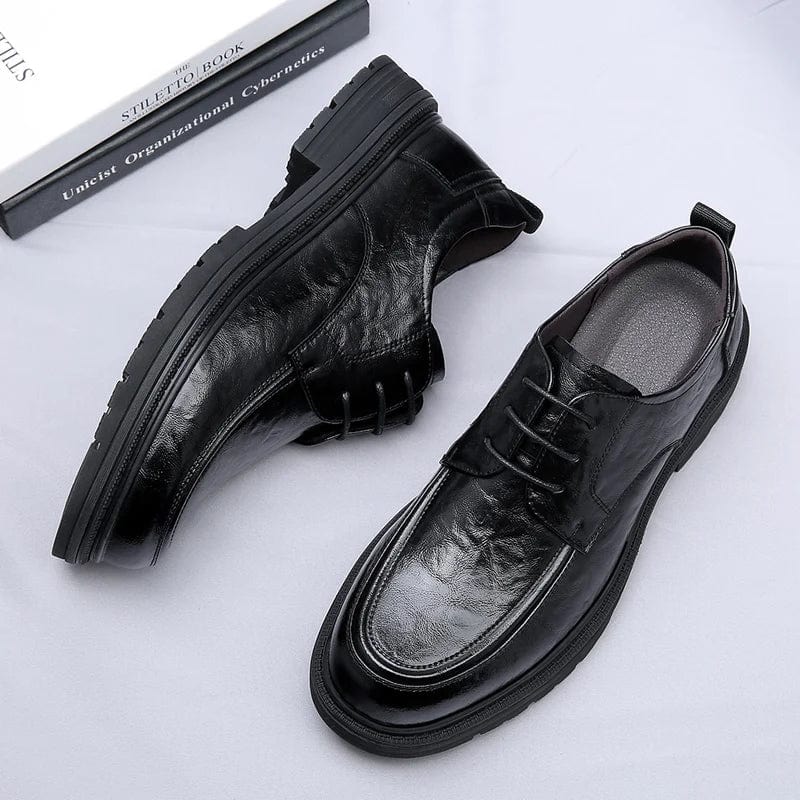 נעלי עור "אוסקר לוק" סוליה עבה עיצוב בריטי - נעלי אביגיל