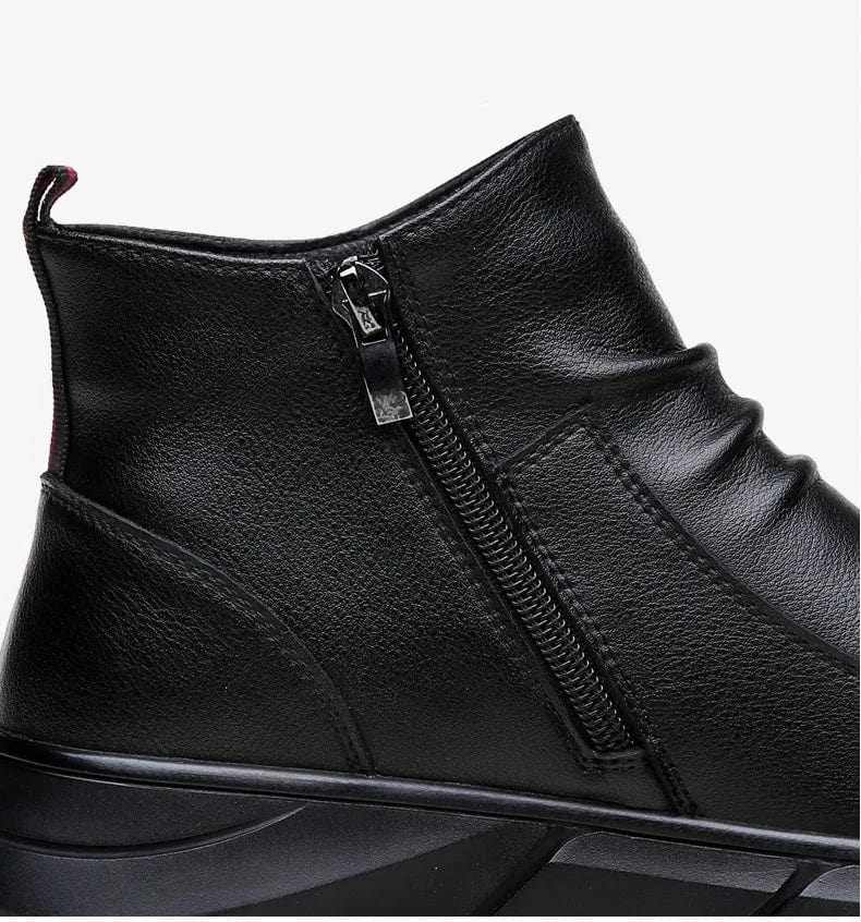 מגף קרסול דמוי עור בעיצוב מודרני קולקציה חדשה 2024 - נעלי אביגיל