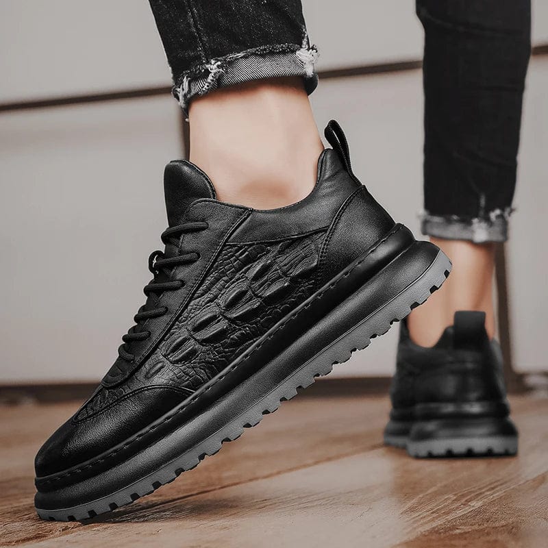 נעלי סניקרס "אוסטין" בעיצוב בריטי דיוקן עור תנין - נעלי אביגיל