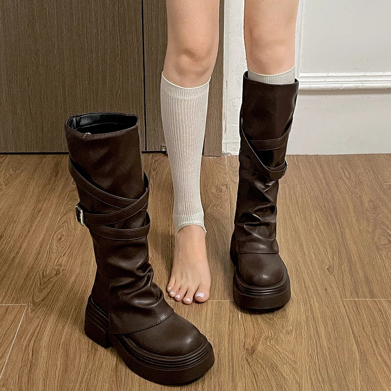 מגף וינטג' 'Solmes' דמוי עור