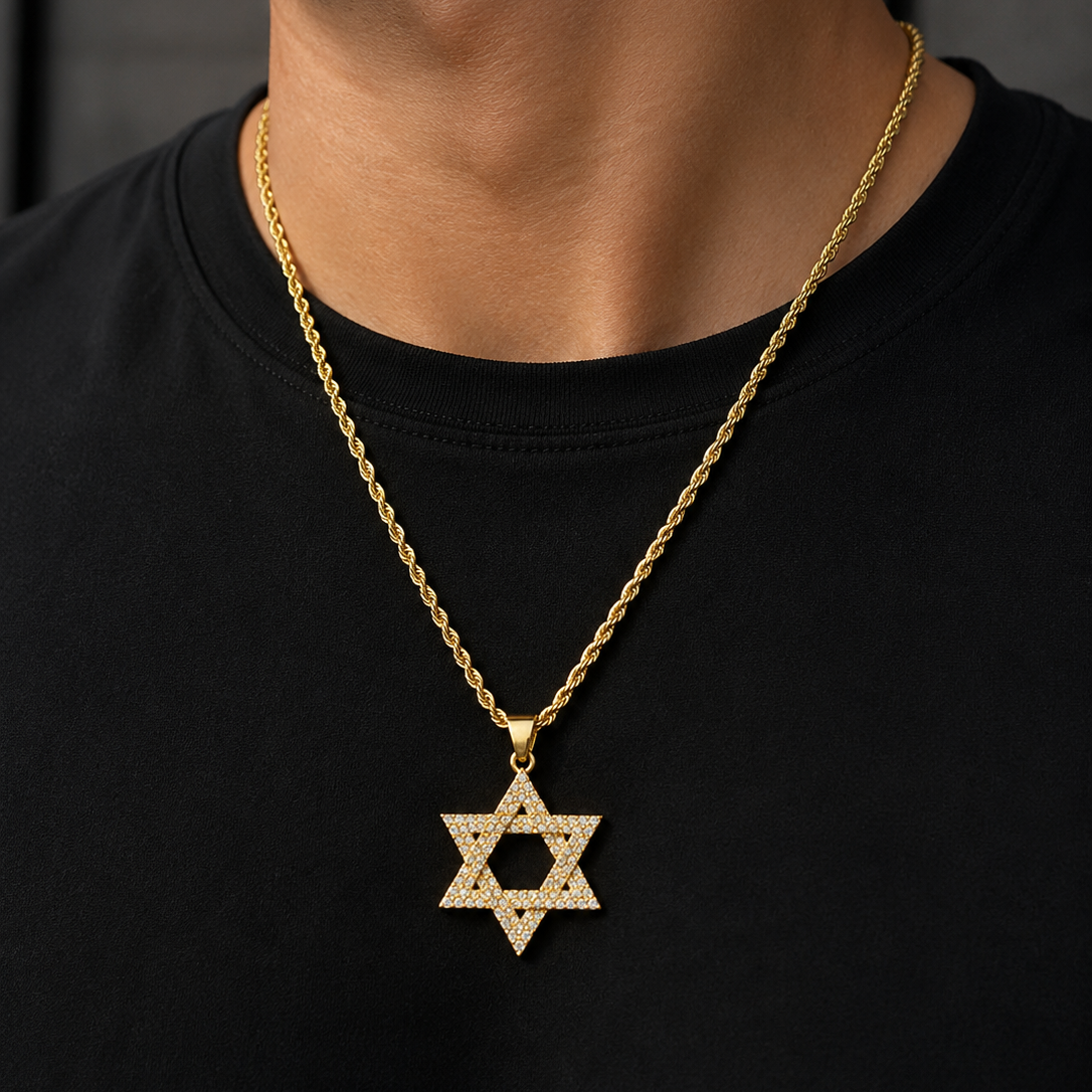 מגן דוד 'יהלום המלך' בצבע זהב