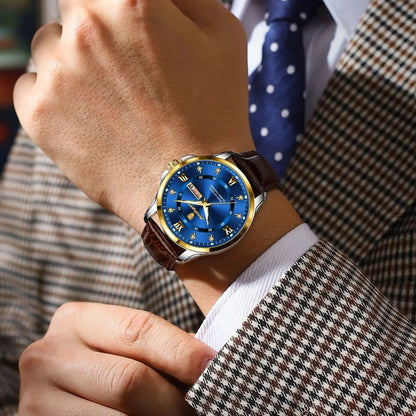 שעון קוורץ 'Dister' עם רצועת עור